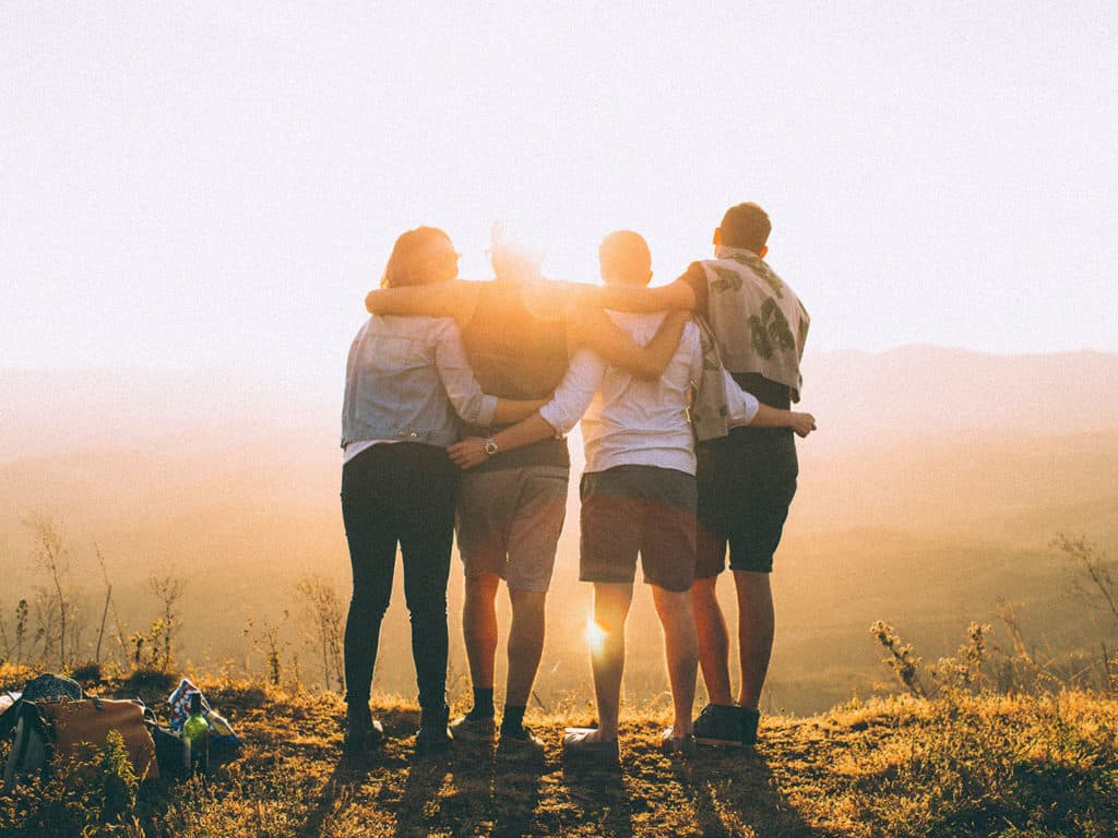 Small Group hiking together image