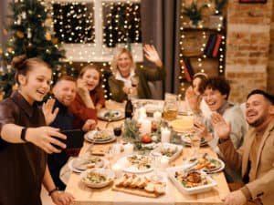 Small Group Christmas dinner gathering image